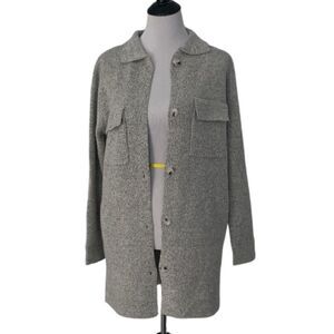 Monteau Los Angeles Grey long Button Down Sweater size M